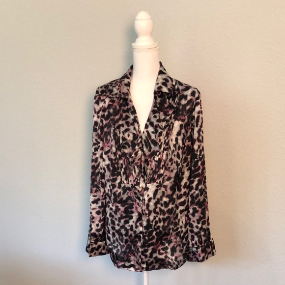 Jones New York Signature Leopard Print Blouse XL - Picture 1 of 5